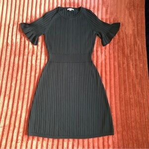 Calvin Klein Dark Green Ribbed Midi Dress